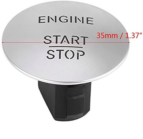 Engine Start Button - Keyless Go Start Stop Push Button Motor Ignition Lock Compatible with Mercedes 2215450714 Silver