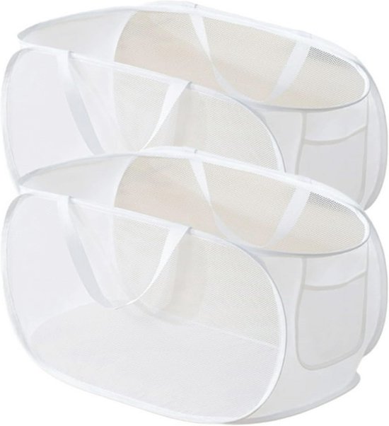 Duurzame Pop-up Wasmand, 36 X 36 X 58 cm Opvouwbare Wasmanden van Mesh, Draagbare Wasmand van Mesh met Versterkte Handgrepen, Pop-Up Wasverzamelaar, voor Badkamer, Slaapkamer, Wasserijen, Slaapzaal Duurzame Pop-up Wasmand, 36 X 36 X 58 cm Opvouwbare Wasmanden van Mesh, Draagbare Wasmand van Mesh met Versterkte Handgrepen, Pop-Up Wasverzamelaar, voor Badkamer, Slaapkamer, Wasserijen, Slaapzaal