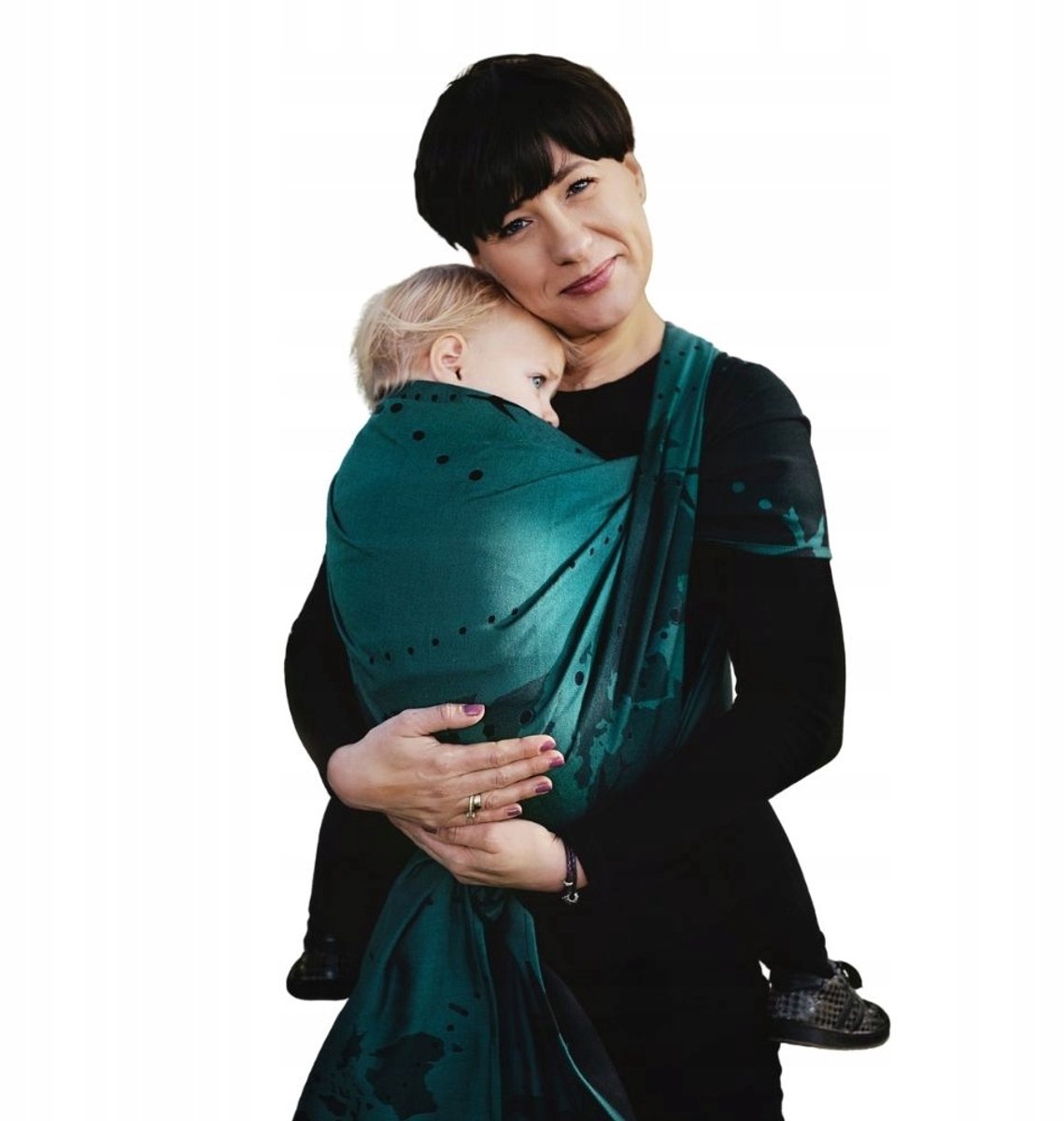 Little Frog Teal Wanderlust Babydoek 5,2 m - Jacquard geweven katoen