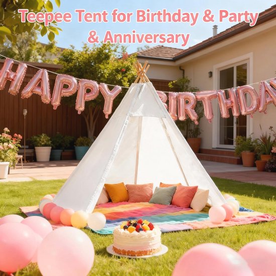 Grote Tipi Tent voor Volwassenen - Ideaal voor Feesten en Fotorekwisieten — afbeelding 2
