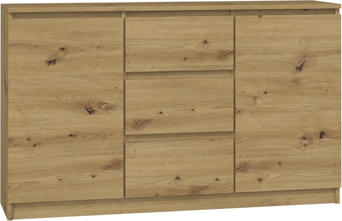 Moderne commode 2 deuren 3 laden - Eiken Artisan voor woonkamer, slaapkamer en kantoor