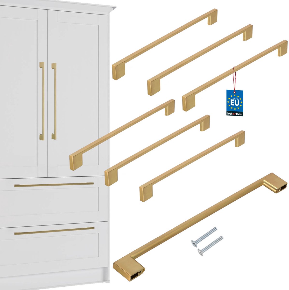 Kotarbau - Klassieke Keukenkast Handgreep - Goud Mat - 289 MM - Ergonomisch