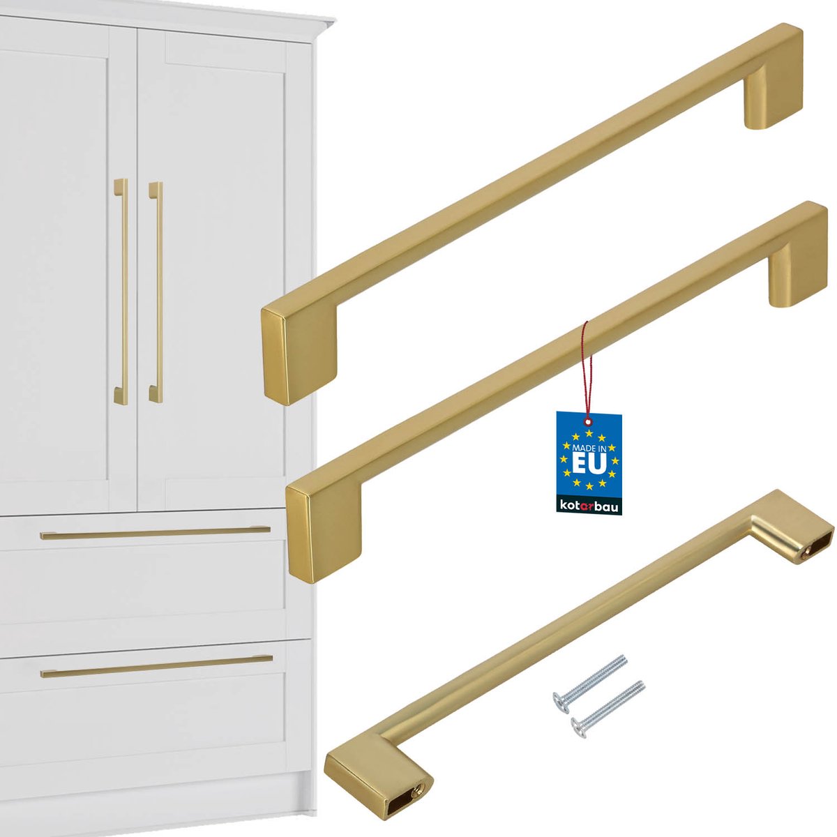 Kotarbau Serie - Greep Meubel - Goud Mat - 221mm - Ergonomisch