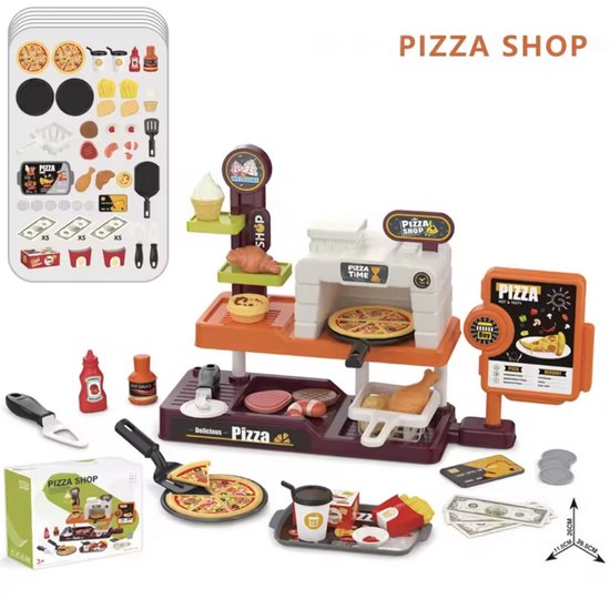 OODBLUE Luxe Pizza Speelset – 66-delige Keuken & Restaurant Speelgoedset voor Kinderen