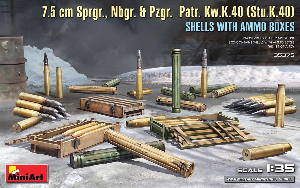 1:35 Miniatuur Model Schelpen voor Kw.K.40 Geschut