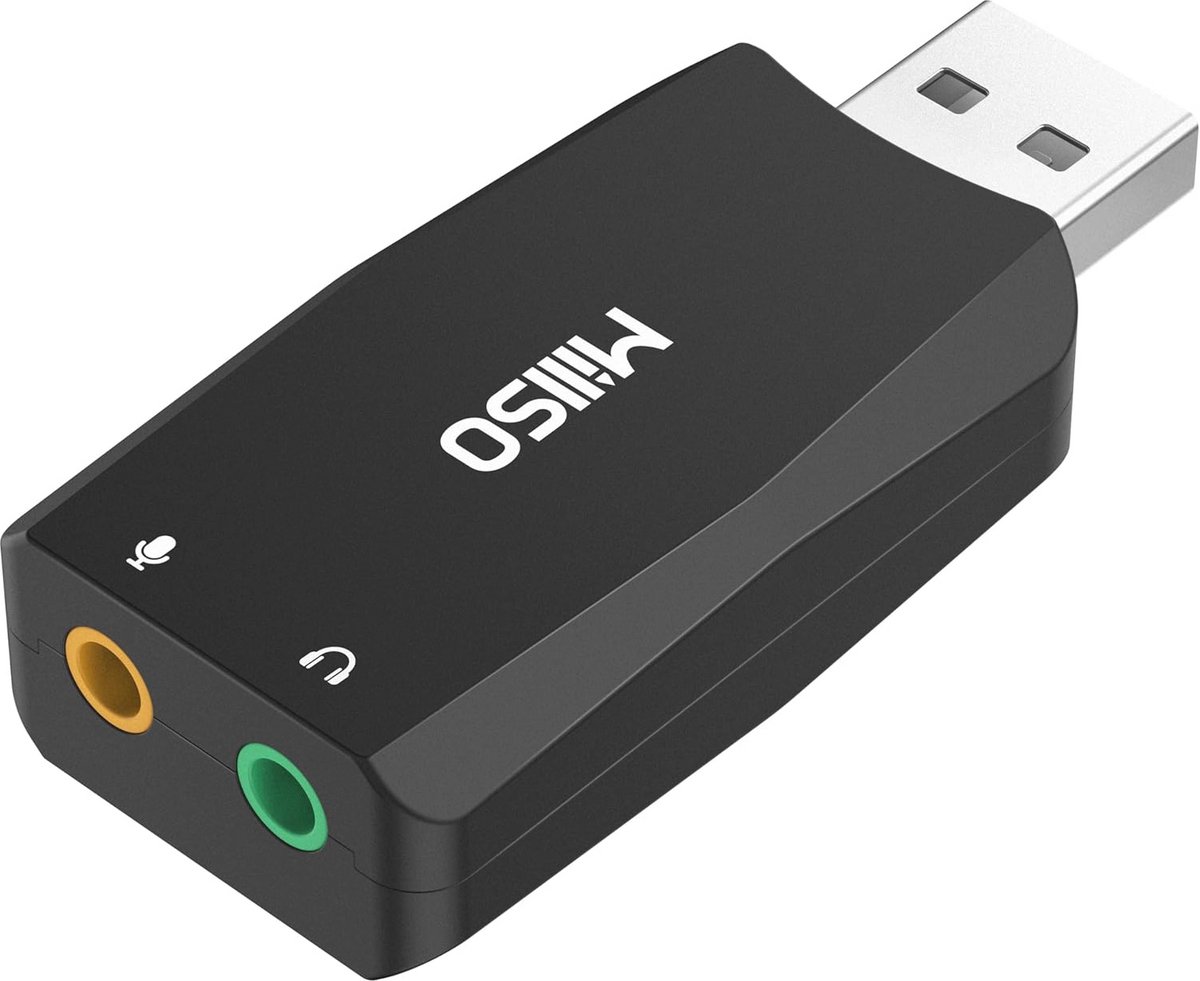 USB Externe Geluidskaart met Opnamefunctie voor Podcast en Headset - Zwart