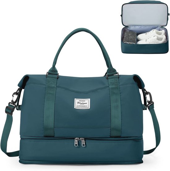 Travel Duffel Weekender HB-10 Sac de voyage avec compartiment à chaussures pour femme, H, Carry-On Luggage