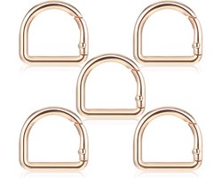 D-ringen set voor portemonnees - 5 stuks, 1 inch, gouden sleutelhaken voor tas en doe-het-zelf projecten