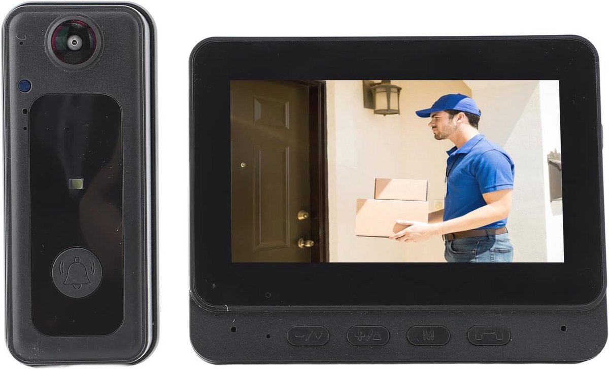 Draadloze Videodeurbelcamera met HD Groothoek en Nachtzicht voor Thuisbewaking