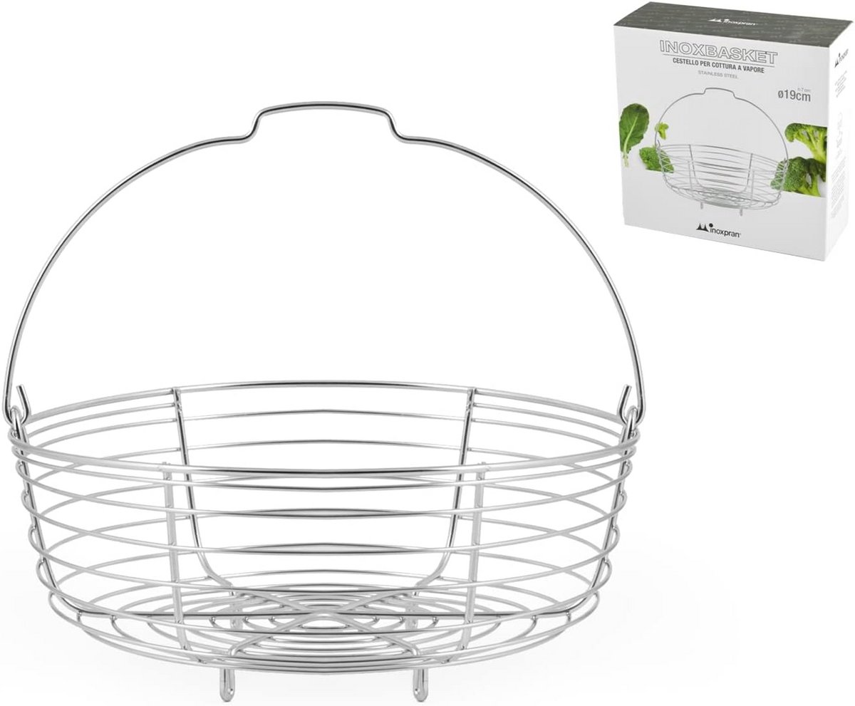 Stoomkoker met Roestvrij Stalen Inoxmand - Ø 19 cm - Duurzame Kookaccessoires voor Gezonde Gerechten