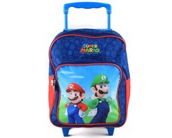 Super Mario Brothers Trolley Rugzak - Kinder Trolley & Rugtas - 2 Vakken - Schooltas