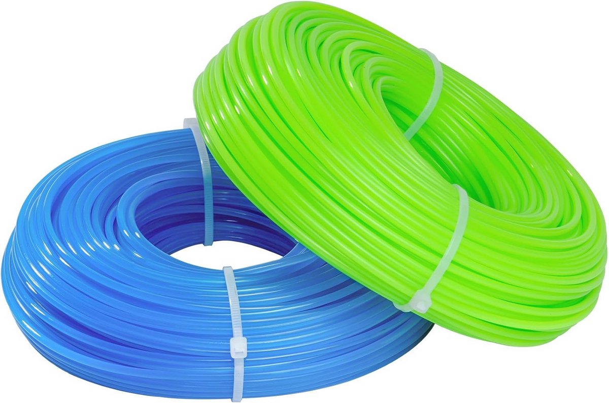 Maaidraad 2 rollen, 2,4 mm, 100 m, Nylon Trimmersnoer voor Grastrimmer en Tuinsnijder