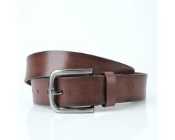 Lynexa - Heren Riem Leer - Premium Buffelleer - Bruin - Metalen Gesp - Inkortbaar - Handgemaakt - Volledig Echt Dik Buffalo Leer - Luxe Broekriem - 4 cm Breed - Cadeau Geschikt - Tijdloos Ontwerp - Ideaal voor Casual - Ideaal voor Zakelijk - Maat 90