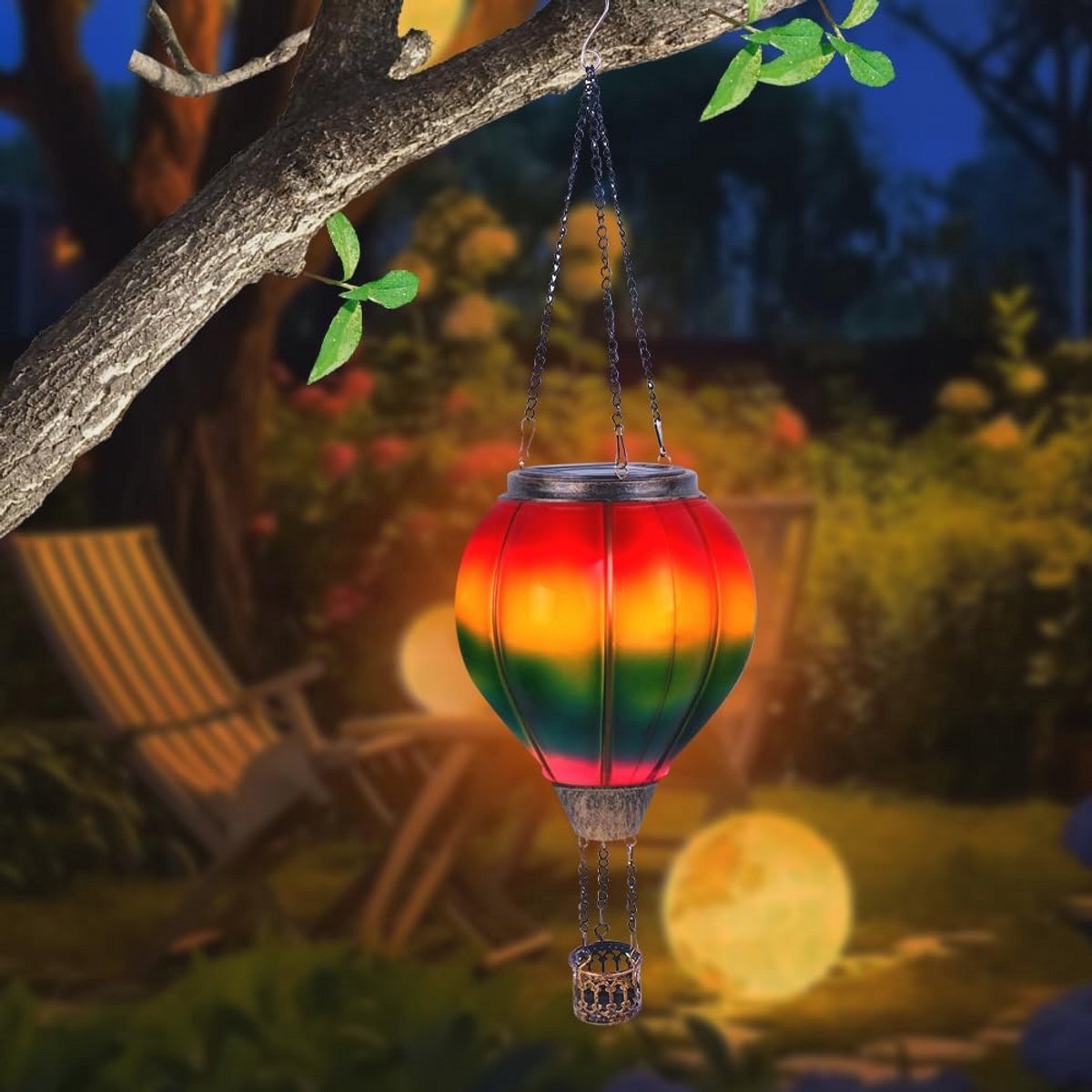 LED Solarlantaarn - Warme Kleur, Solar Hanglamp voor Tuin en Buiten