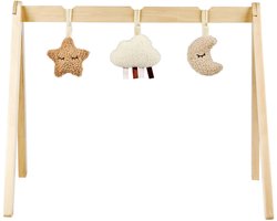 Nattou TEDDY Houten Speelboog Baby - 60 x 48 cm - Baby Speelboog met Activiteiten- Baby Cadeau