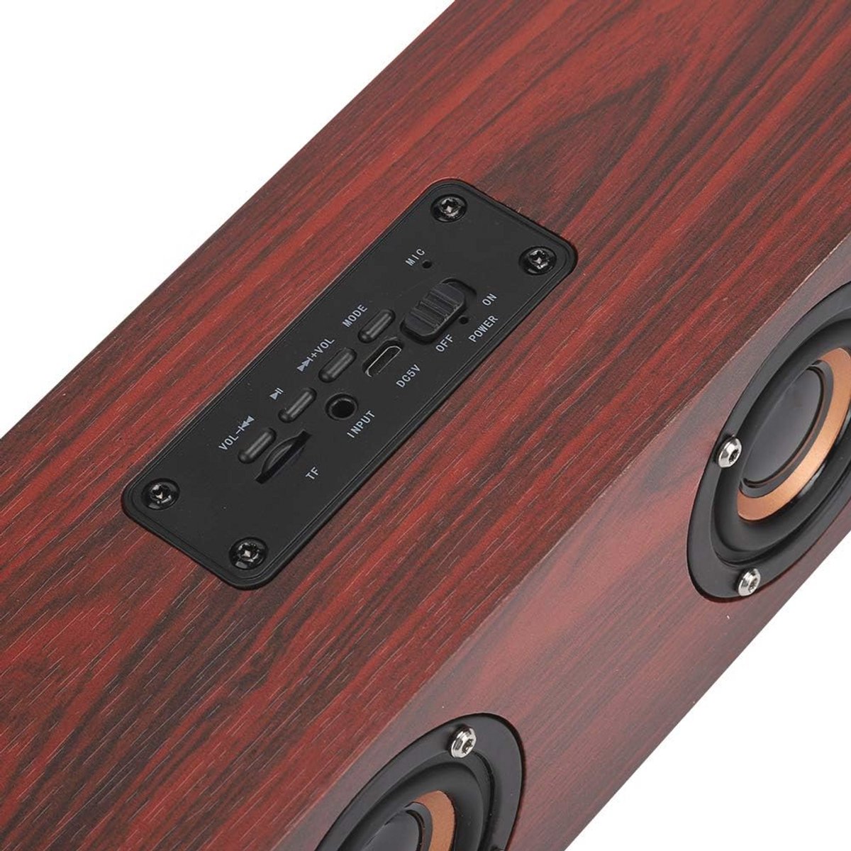 Houten Bluetooth Soundbar 12W HiFi met AUX en FM - afbeelding 2