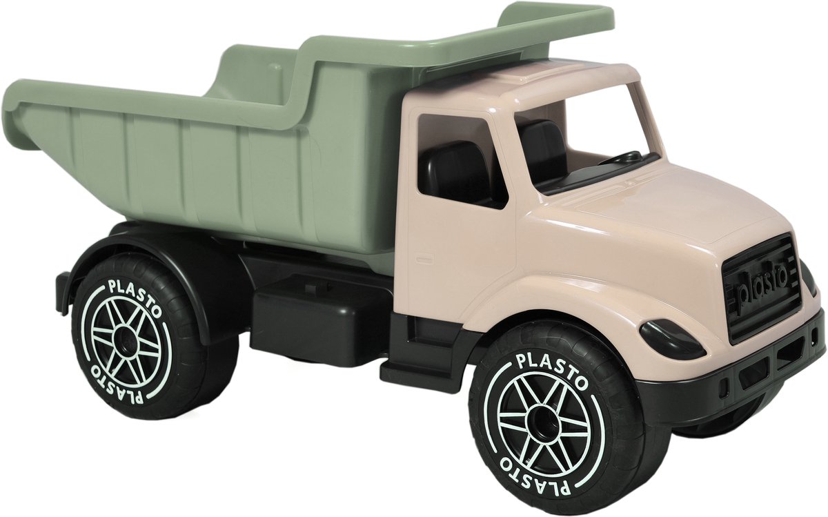 Plasto Kiepwagen Zandkleur 60 cm - Speelgoedvoertuig - Stille Wielen - Kantelbare Bak - Special Edition Zachte Neutrale Kleuren - Gemaakt in Finland - Vanaf 1 Jaar