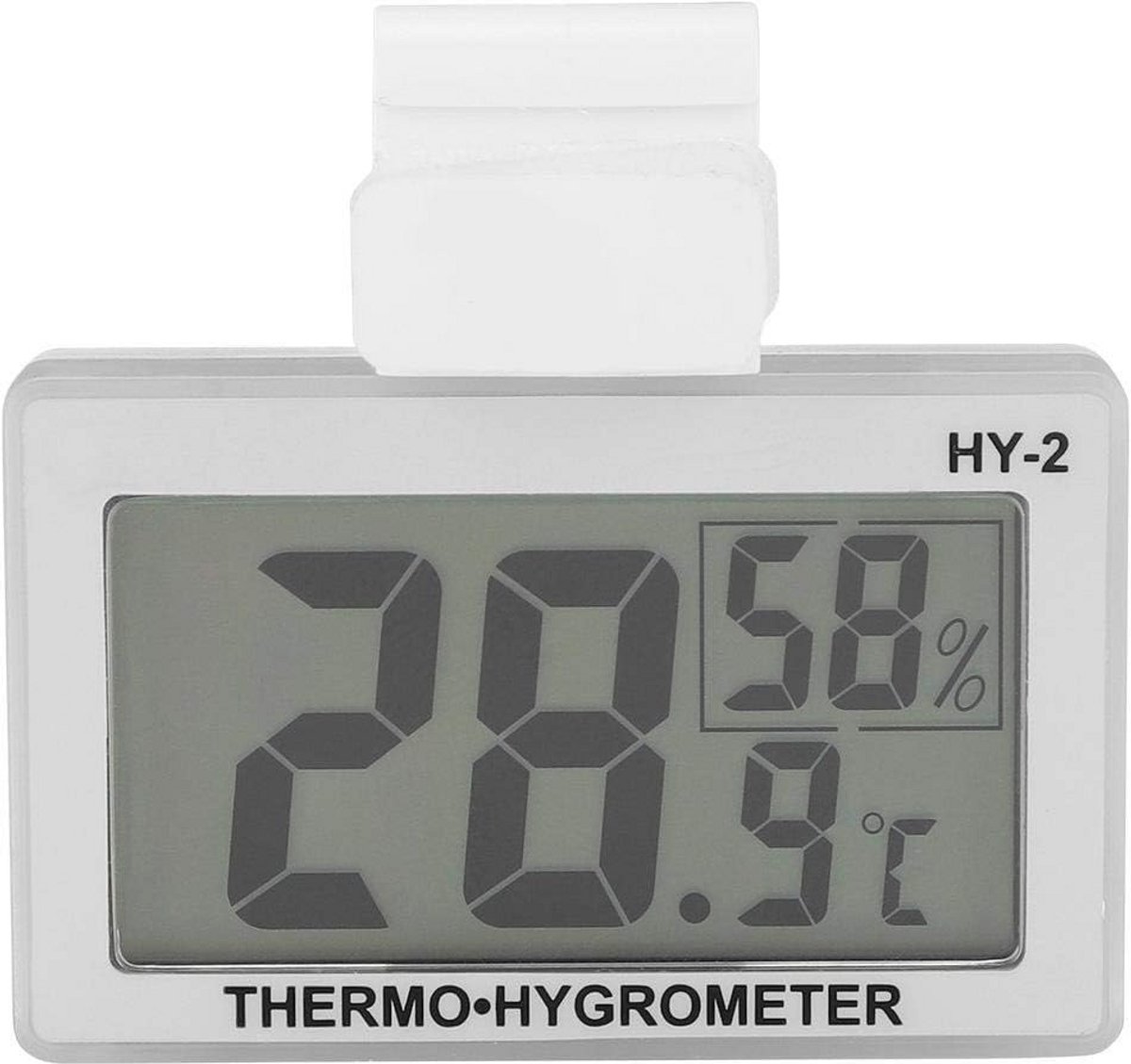 Mini hygrometer thermometer met achtergrondverlichting - Digitale temperatuur en vochtigheid monitor voor koelkast en vriezer