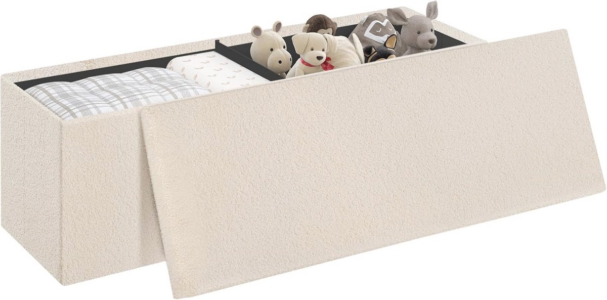 Opvouwbare 2-zits Opbergbank - Beige, 110 x 38 x 38 cm