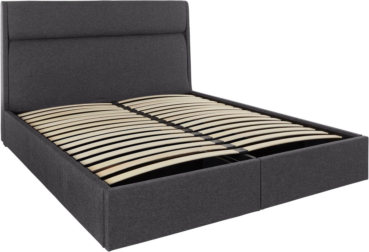 Aztec| Bed 180x200 cm in stof donkergrijs