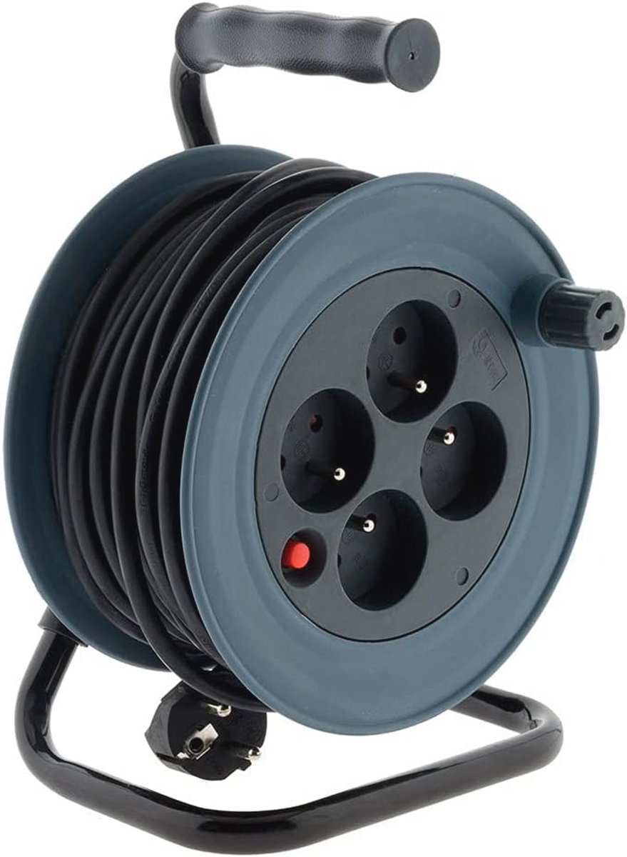 Huishoudelijke Haspel 15 m 3G1 mm² Grijs