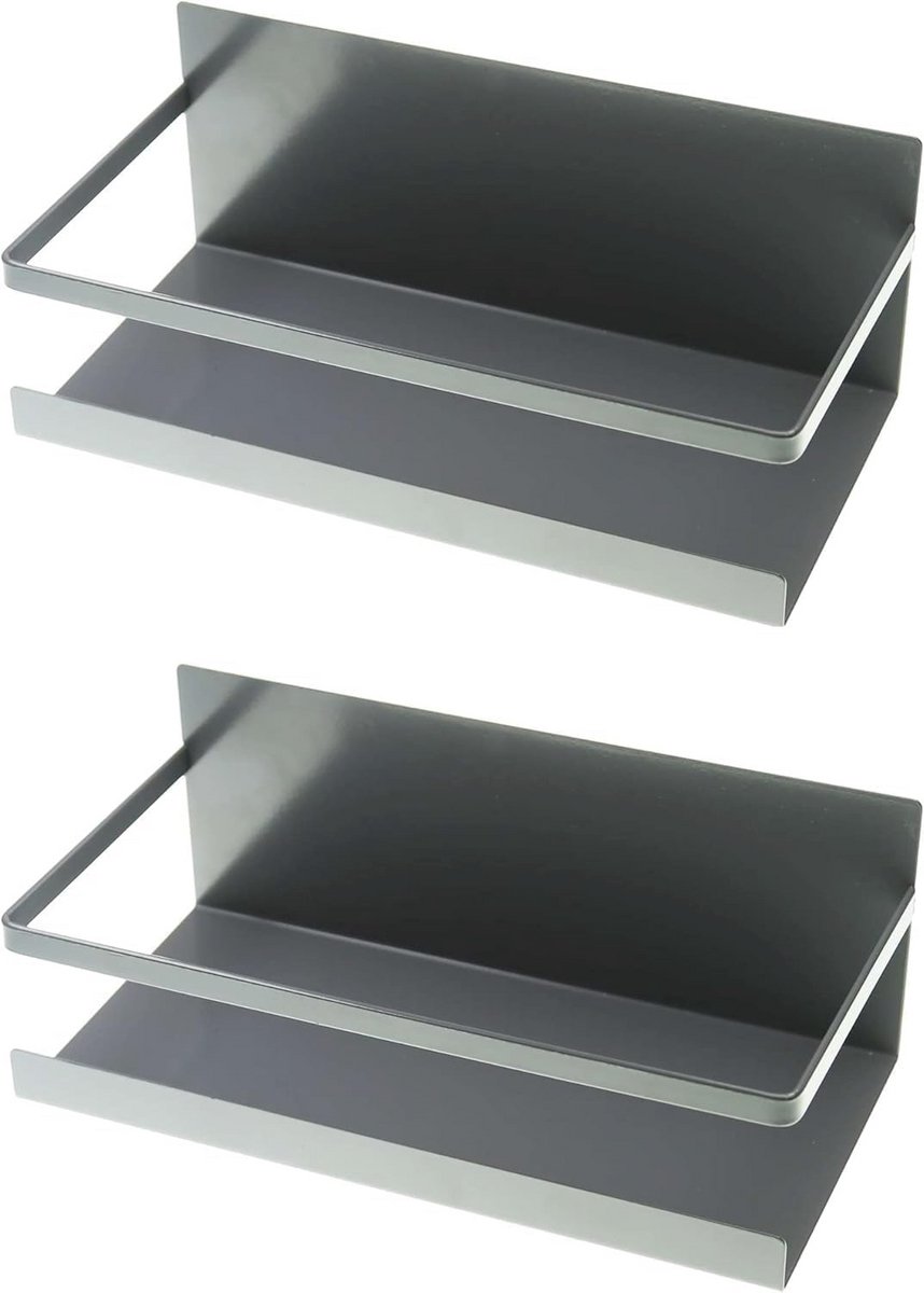 Set van 2 magnetische koelkastrekken van roestvrij staal - Keukenorganizer met haken voor specerijen en meer