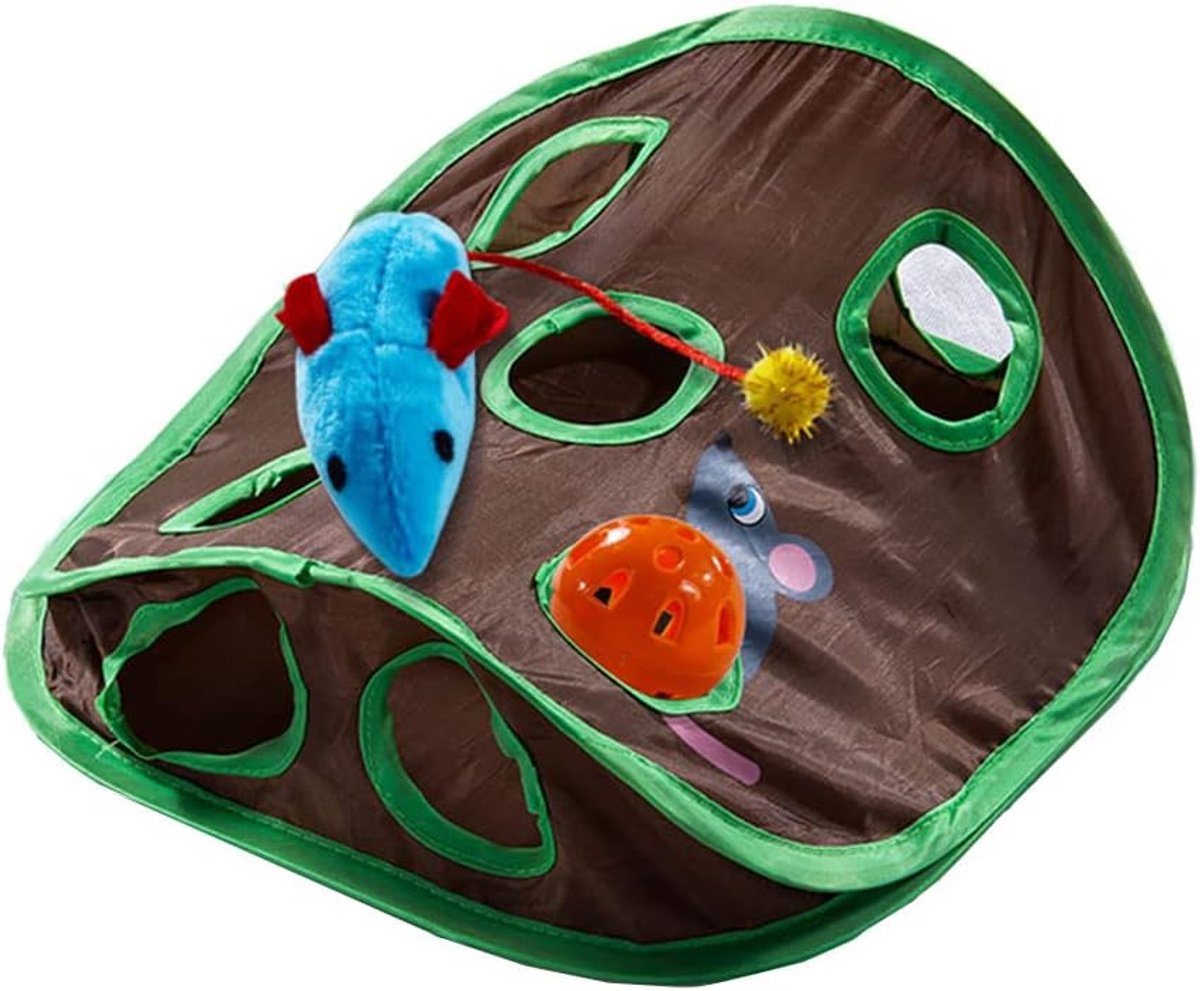 9 Interactive Cat Toy with Hole for Mice - Intelligent Polyester Toy for Cats - Training Tool - Easy to Install - Cat Accessories