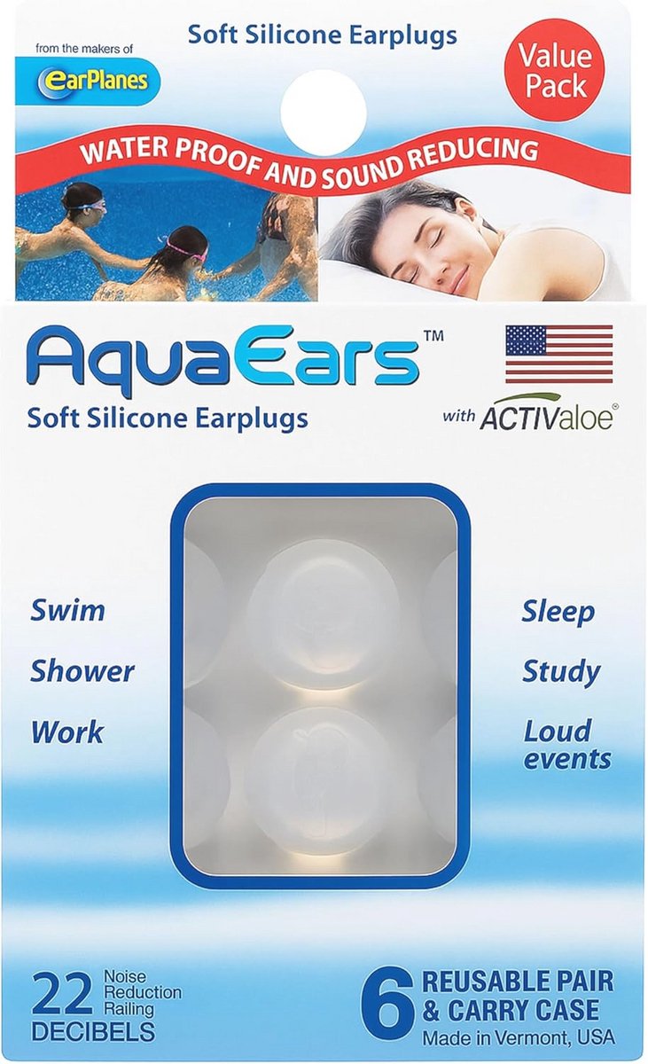 Zachte Siliconen Oordopjes voor Aqua Ears - 6 Paar