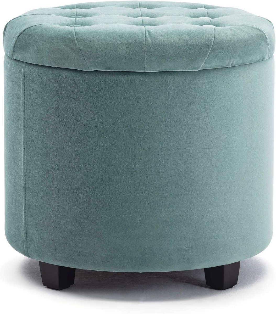 Ronde Poef met Opbergruimte - 45 cm, 45 Liters, Fluwelen Ottomaan voor Woonkamer en Slaapkamer