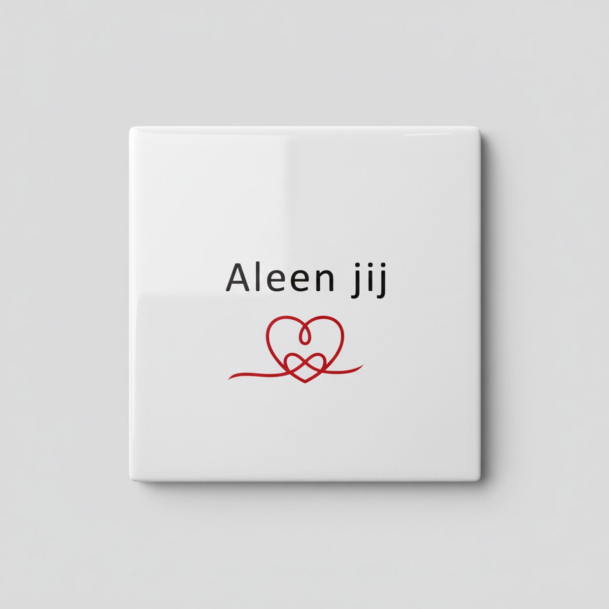 Nevolis Alleen Jij Romantische Liefde Tegel – Minimalistisch Hart Design – Keramische Decoratieve Tegel 15 × 15 cm Multi Color