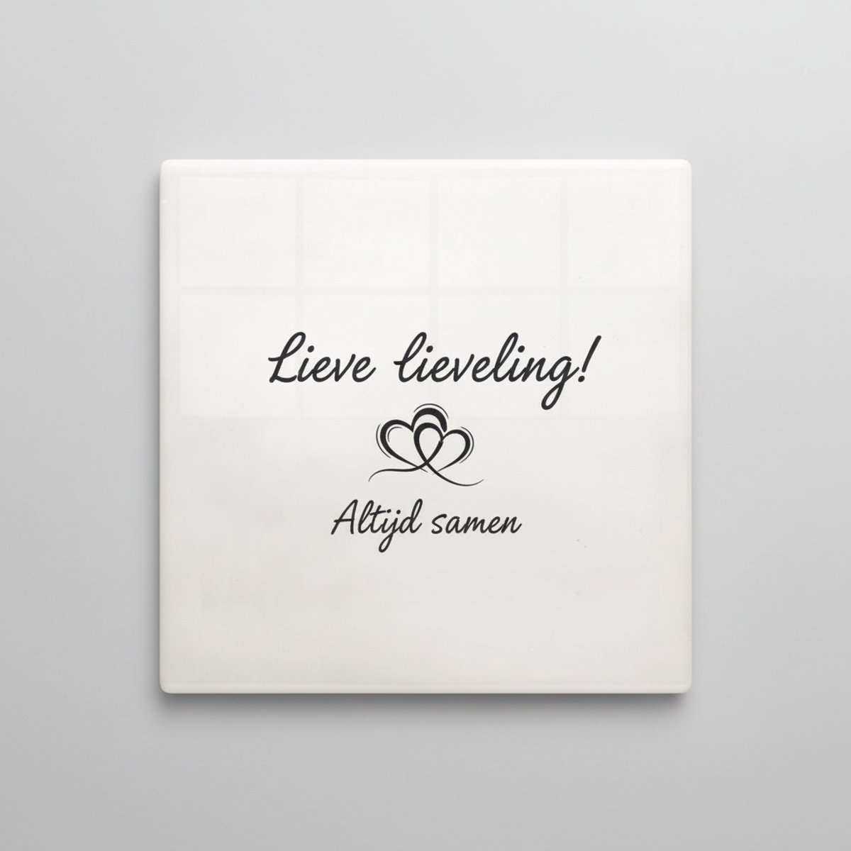 Nevolis Lieve Lieveling Keramische Tegel – Altijd Samen Romantische Quote Wanddecoratie – Huwelijk & Jubileum Cadeau – 15 × 15 cm Multi Color