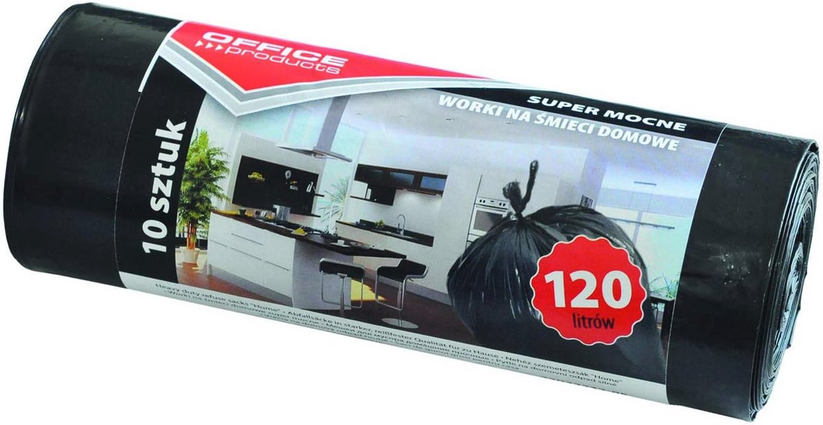 Extra sterke vuilniszakken 120L - 10 stuks - Zwart