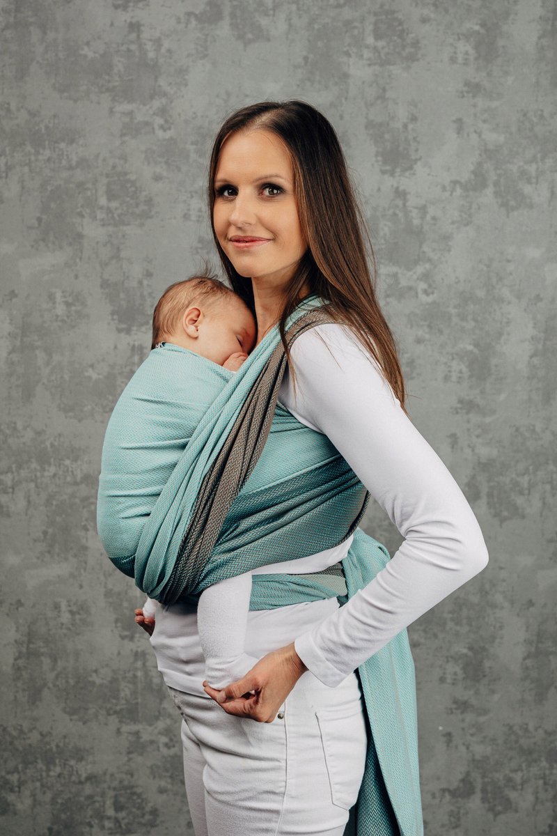 LennyLamb Geweven Draagdoek - Kleine Visgraat Baby Mint