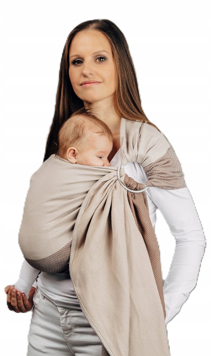 LennyLamb Ring Sling Baby Caffe Latte - Comfortabele en veilige draak