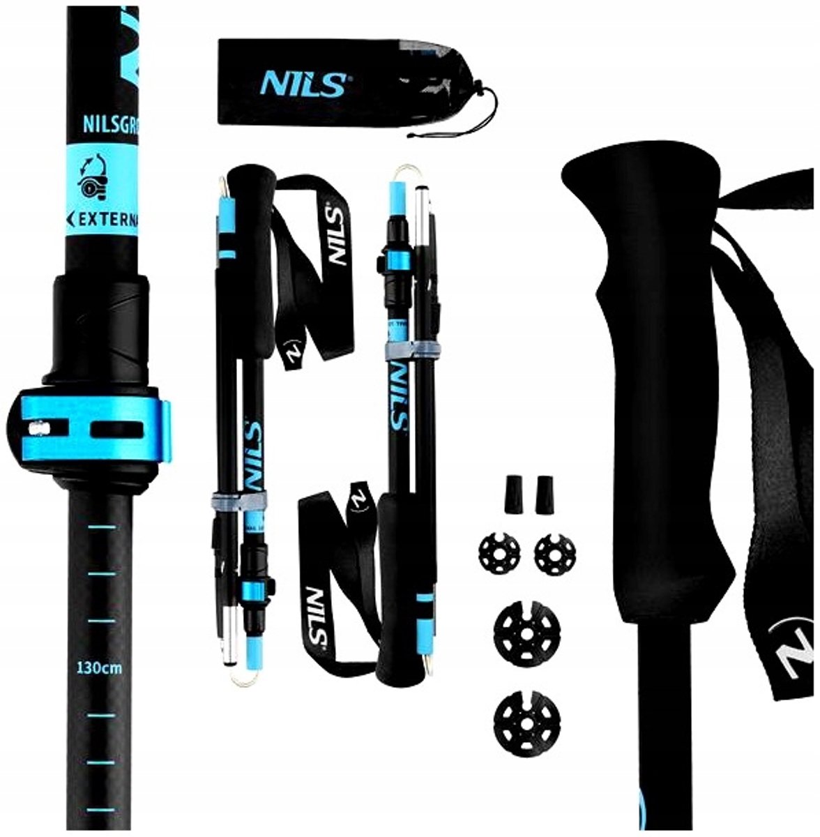 Nils TK8604 Trekkingstokken - Opvouwbaar, Aluminium, Verstelbaar