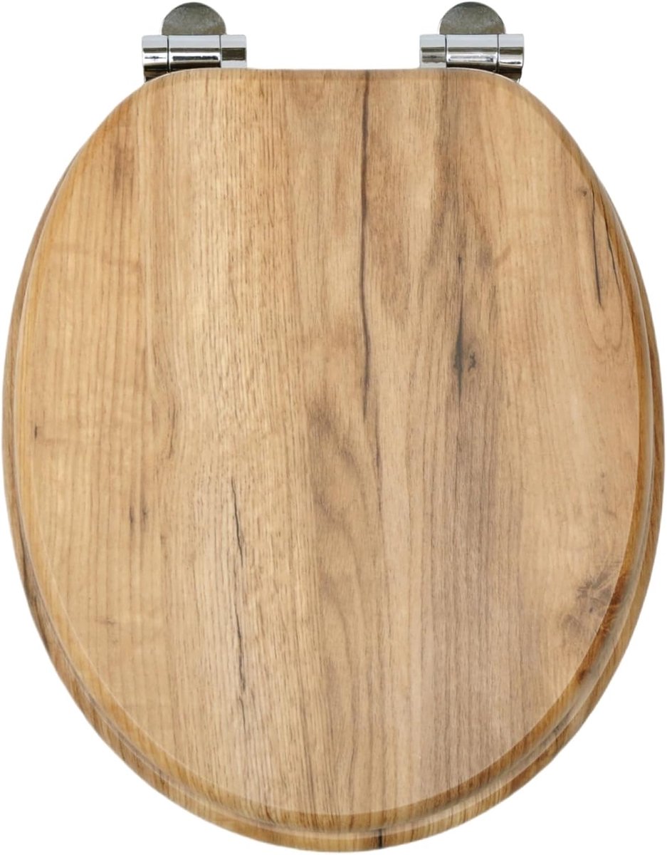 Namajunas - WC-brillen - Wc bril softclose - Toilet bril - Universele vorm WC Bril - MDF hout - Antibacterieel - Eikenhout - Met Deksel - RVS Bevestiging - Easy Clean - Snelle montage en demontage - Inclusief Bevestigingsmateriaal