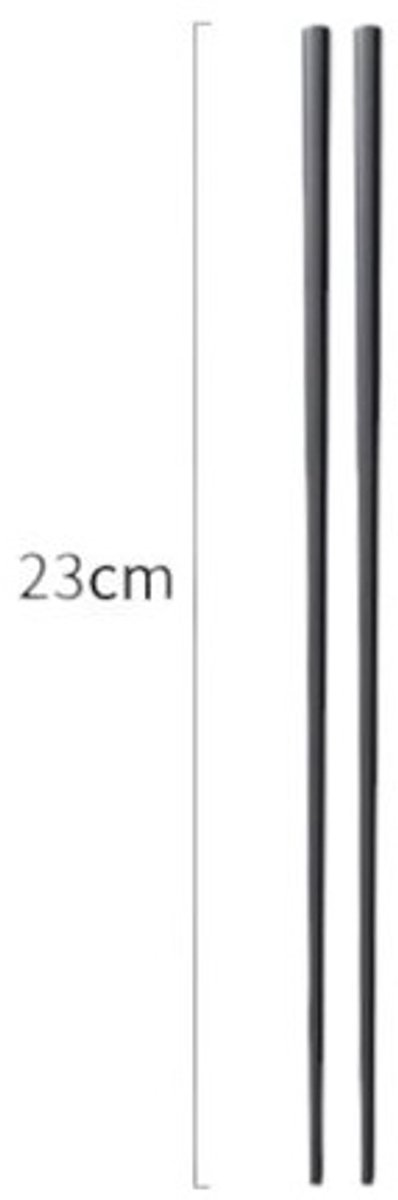eetstokjes vaatwasserbestendig - chopsticks metaal - RVS - zwart - set 2 stuks - oDaani