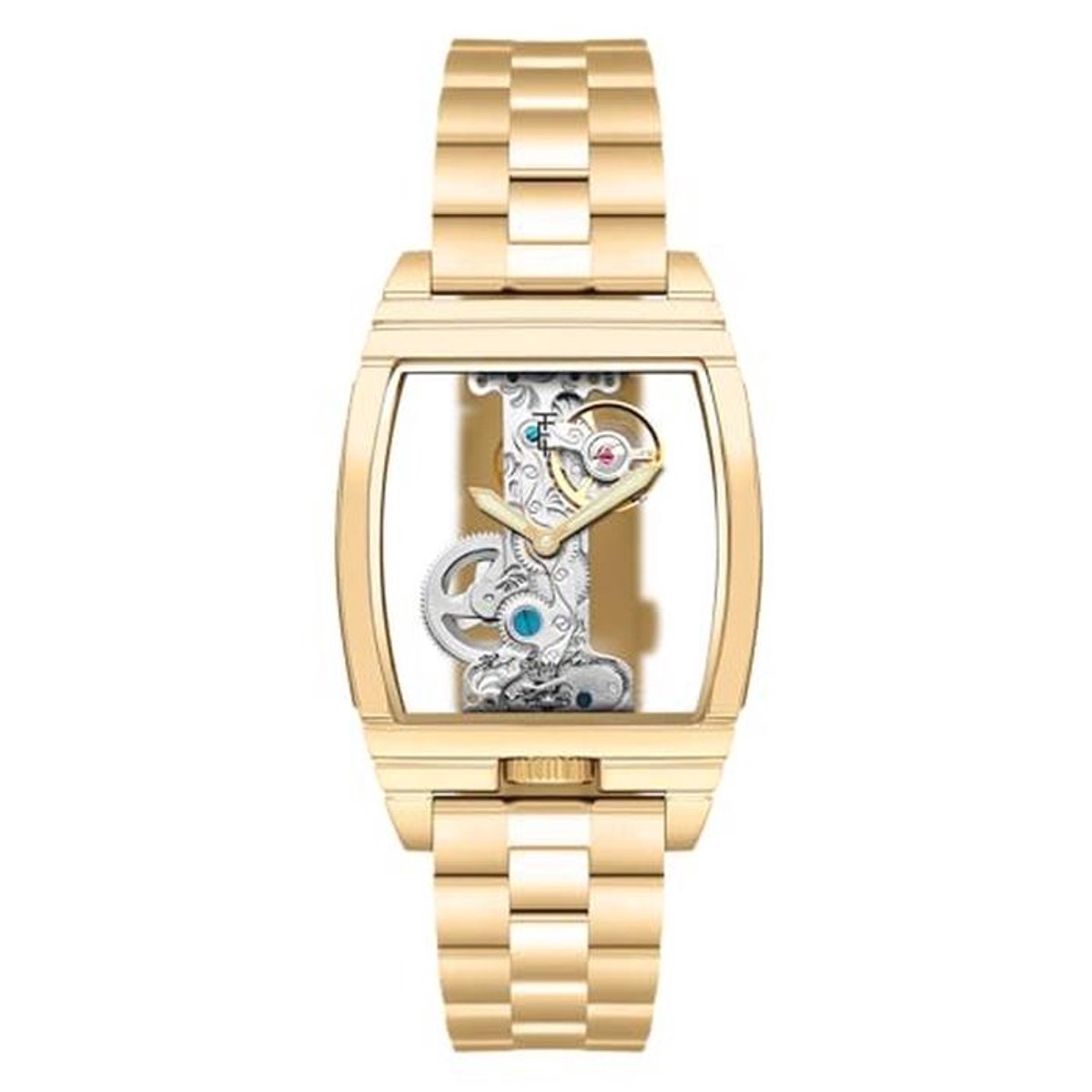 Mechanisch herenhorloge 36 mm met leren band