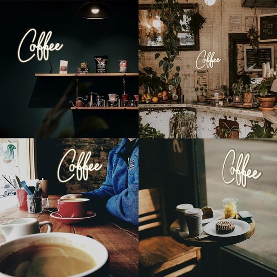 Daity 1 stuk - Neonlicht voor koffiebar, kan worden gebruikt als wanddecoratie, geschikt voor koffieshops, kleine acryl koffiestation kunstdecoratie feestdecoratie (40,5*30cm) van Merkloos — afbeelding 5