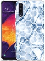 Galaxy A50 Hoesje Blue Marble Hexagon - Designed by Cazy