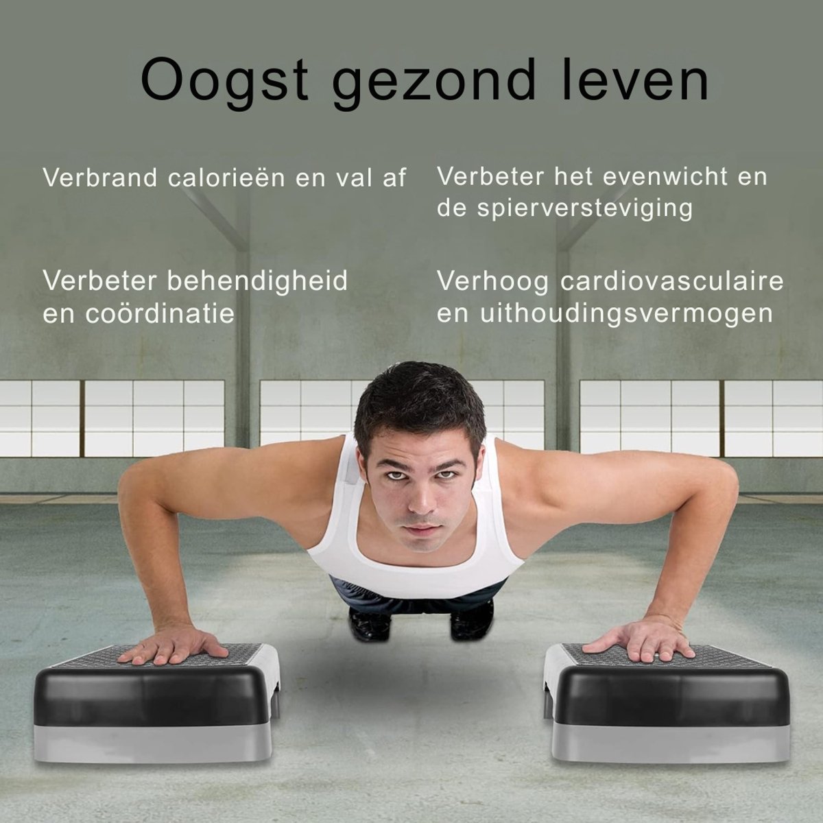 MMP® Stepper Fitness - Fitness - Zwart - 46cm x 28cm x 11cm
