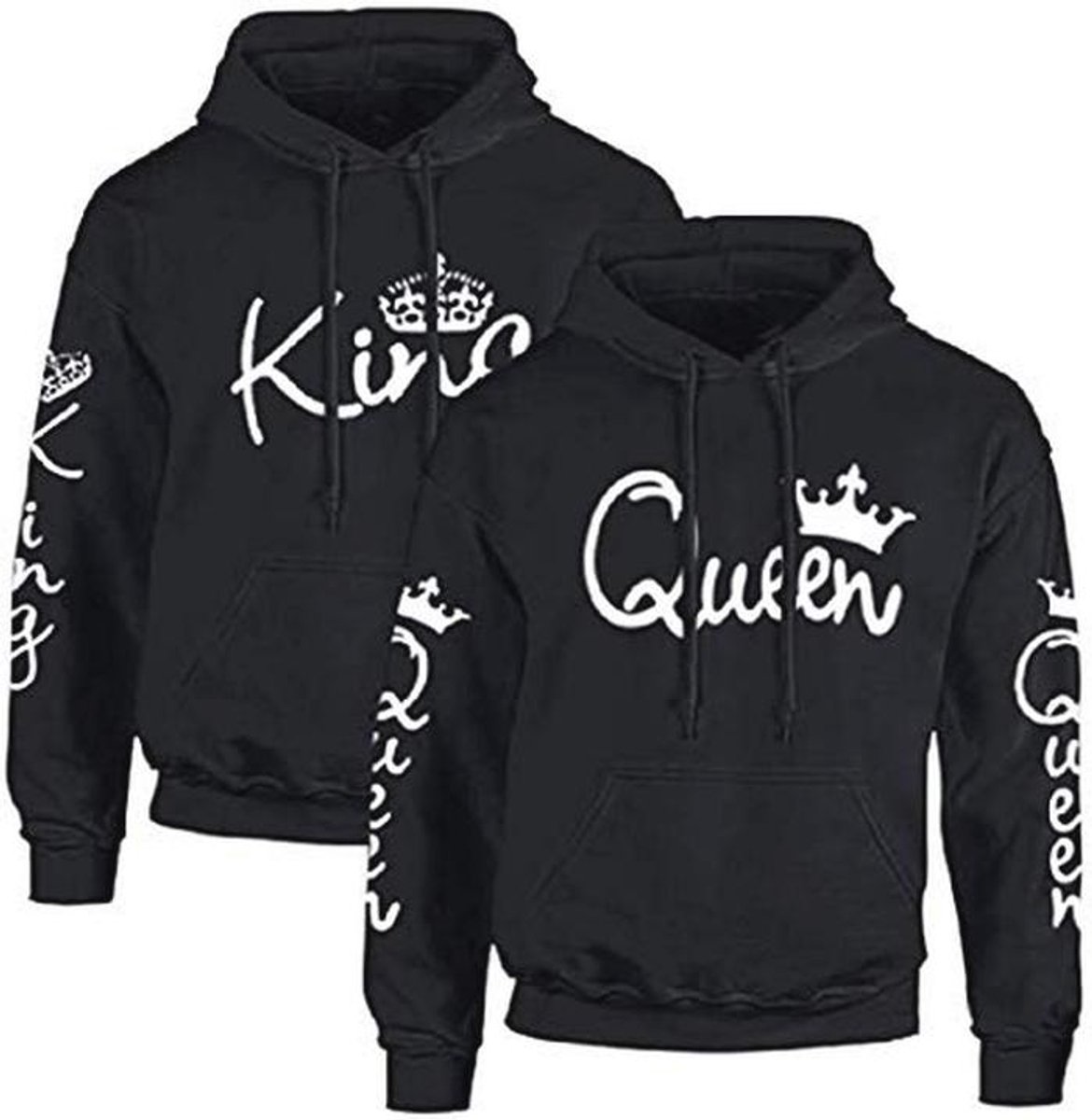 Koppel Hoodie King Queen Trui met Capuchon