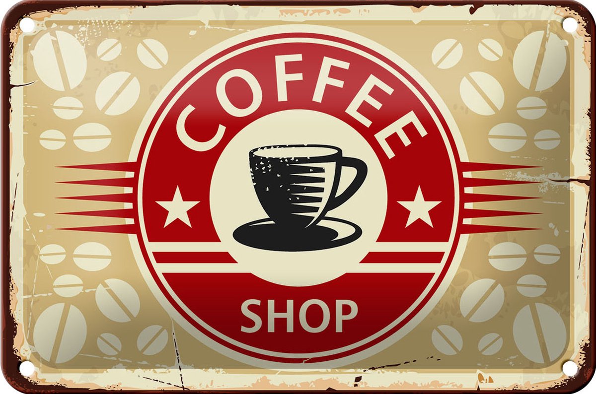 Blechschild Retro 18x12cm Kaffee Coffee Shop