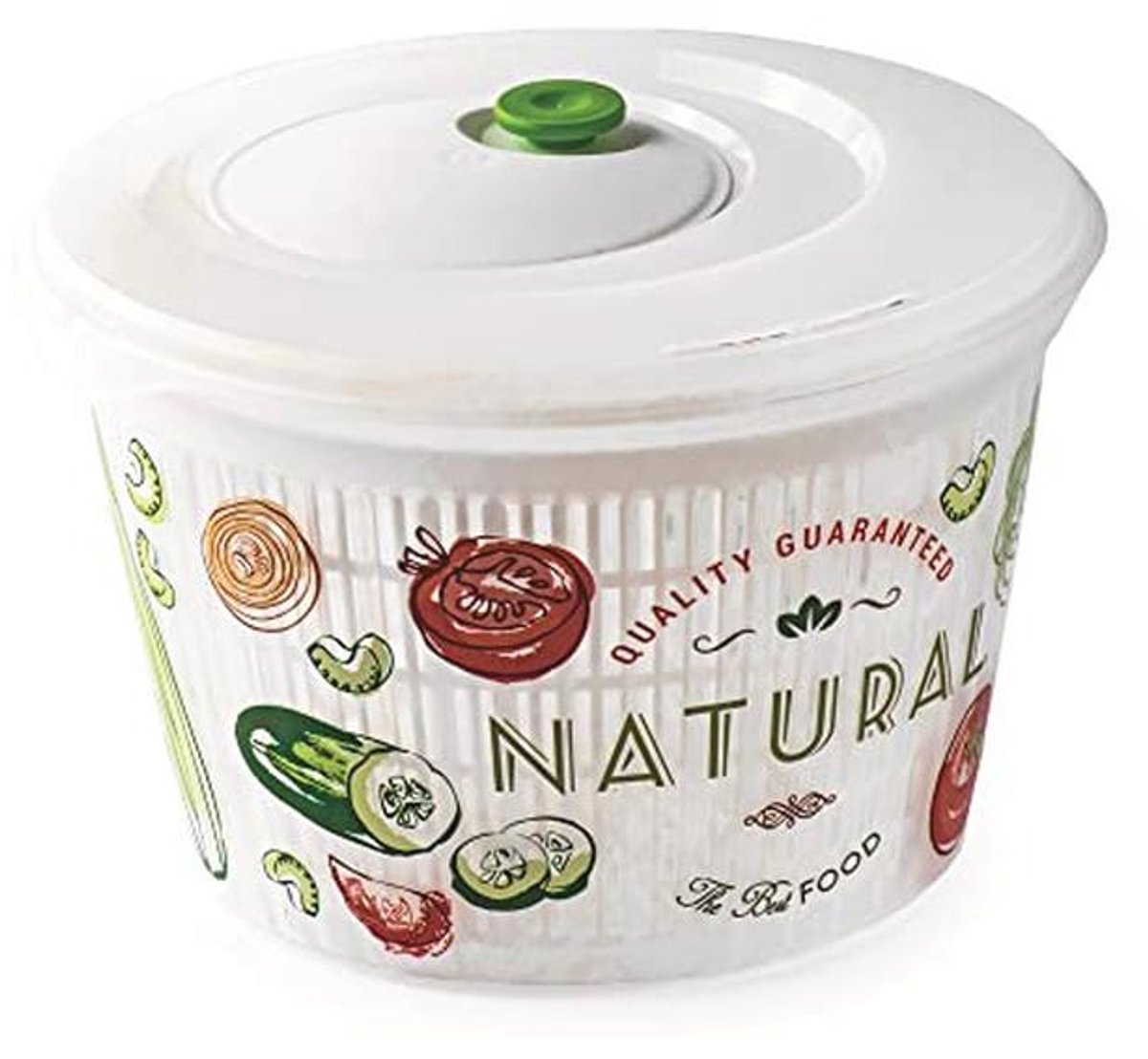 Slacentrifuge Vintage 4 Liter - Ruimtebesparend, Afwasmachinebestendig, en Ideaal voor Salades
