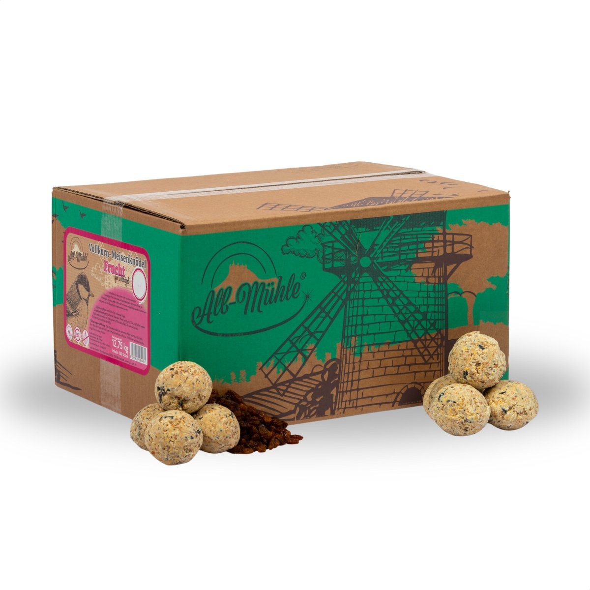 150 st. Lyra Pet® mezenbollen van de Alb-Mühle volkoren & fruit zonder netje, 85 g per stuk