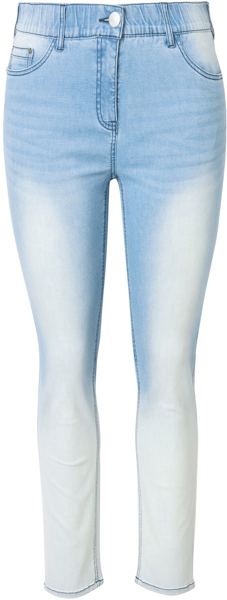 Ulla Popken - Dames - Jeans Sarah strepen smalle pijpen 5-pocket broek stretch - Licht blauw denim - Maat 62