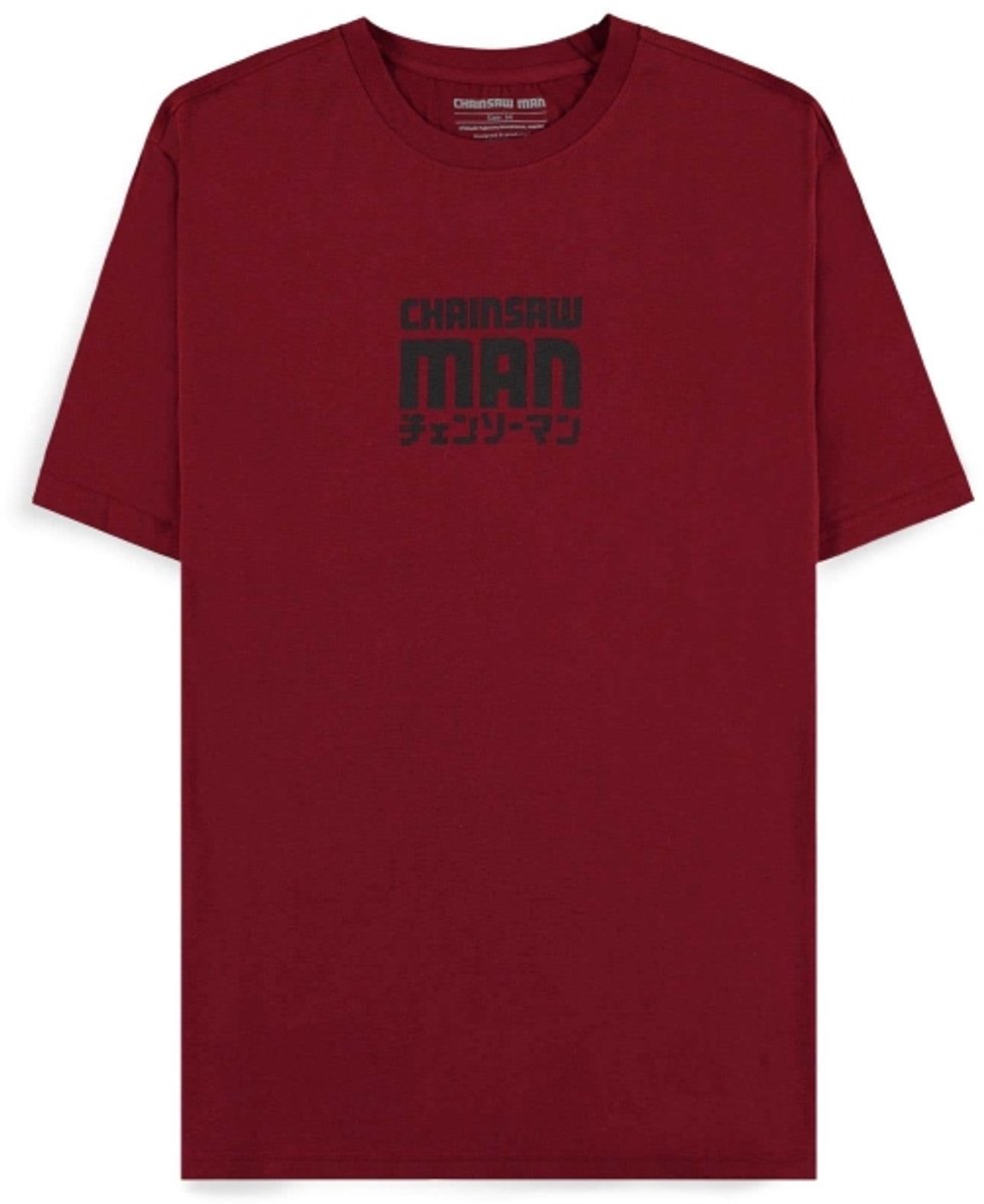 Chainsaw Man - Smile Heren Tshirt - M - Bordeaux rood