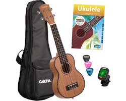 Cascha HH 2027 Premium Mahogany sopraan ukelele set (4-talig)