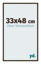 Your Decoration - Fotolijst 33x48 cm - Aluminium - Walnoot Structuur - New York