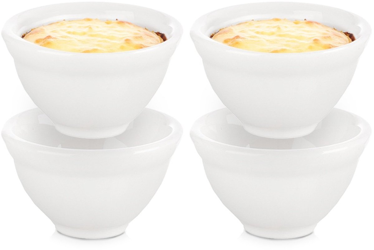 Snackkommen Keramiek 6 cm, 40 ml 4 stuks - Snackkom - Dipschalen - Set - Kleine Komen voor Dipsauzen en Snacks